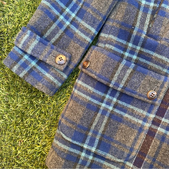 L.L. Bean Signature Women’s Wool Blend Duffle Coat Plaid Toggle Botton Trench 10 - Picture 5 of 11